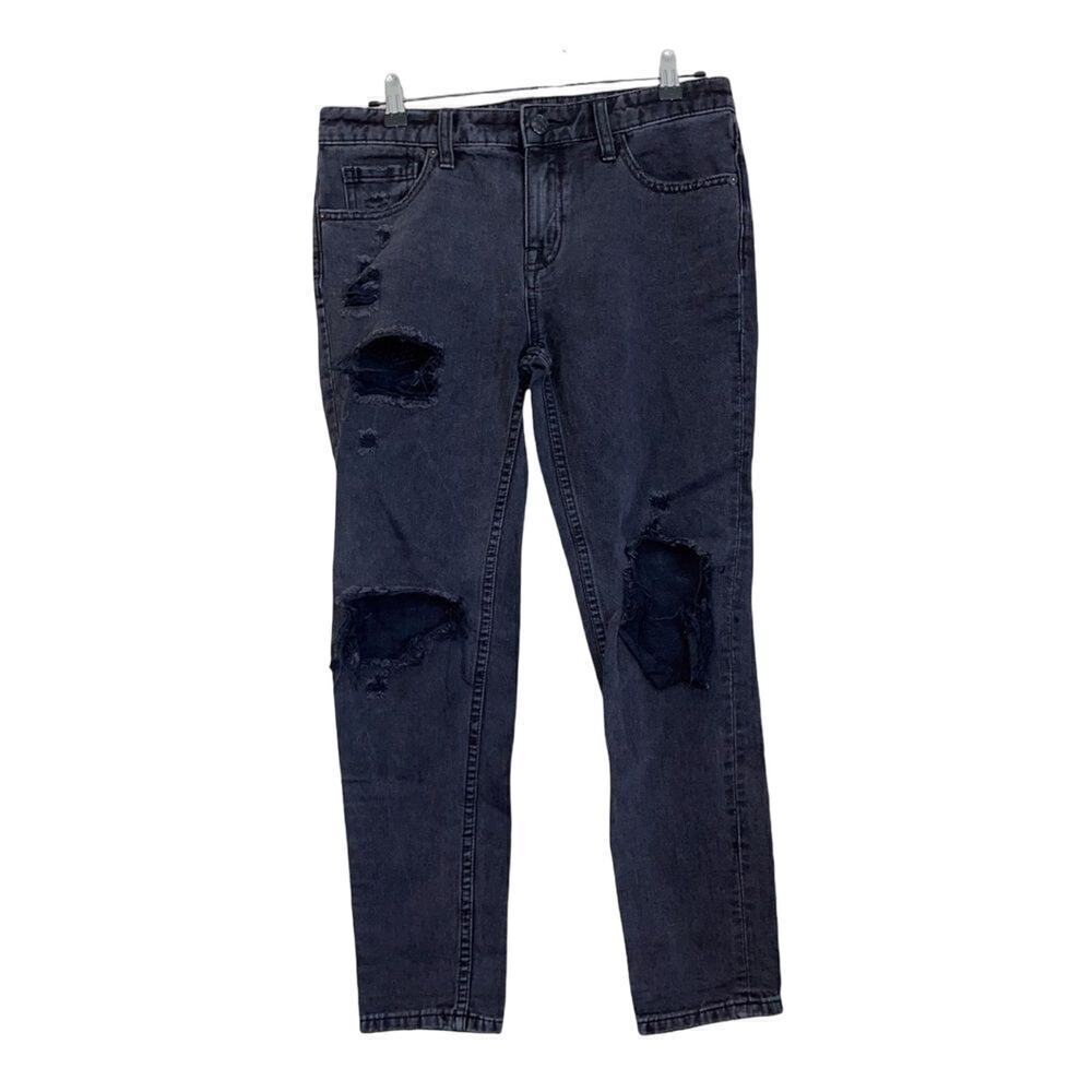 BDG Black Distressed Slim Boyfriend Low Rise‎ Sz 26 Denim Casual
